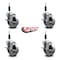 Service Caster 4'' Semi Steel Swivel 7/8'' Expanding Stem Caster Set with Brake, 4PK SCC-EX20S414-SSS-TLB-78-4 - alternate 4